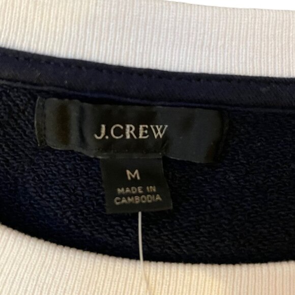 J. Crew Blue University Terry Crop Boxy Sweatshirt NWT - Picture 3 of 5